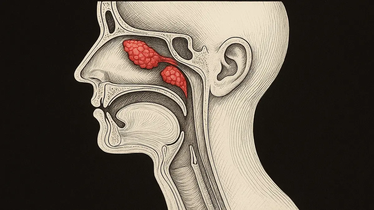 Immagine schematica che mostra la posizione delle ghiandole salivari tubariche