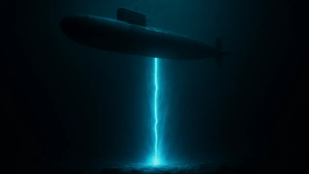 Misterioso oggetto luminoso emerge dalle profondità oscure oceano