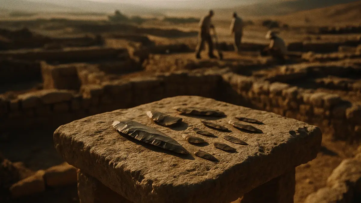 Officina cananea di lame in selce a Nahal Qomem