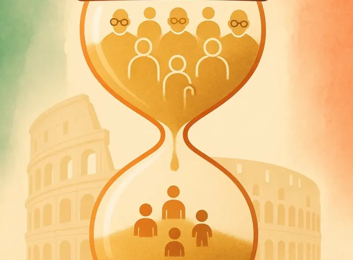 Piramide demografica Italia che illustra lo squilibrio generazionale