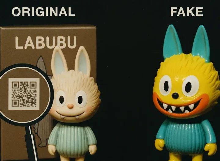 Primo piano di un Labubu