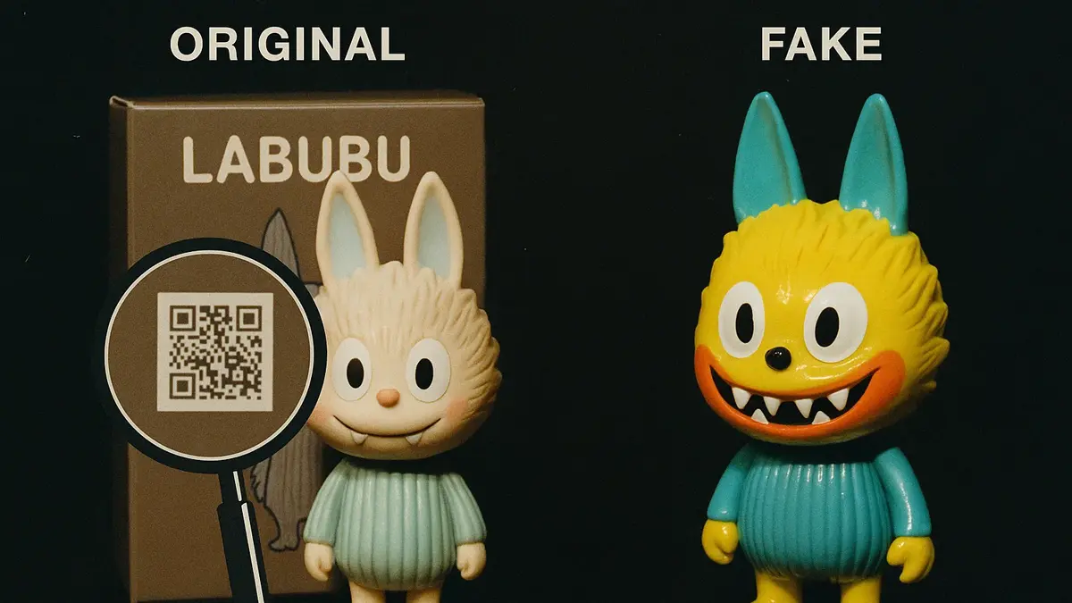 Primo piano di un Labubu