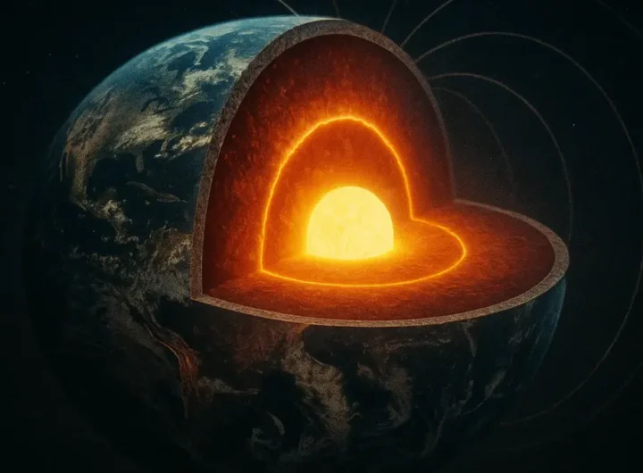 Sezione trasversale della Terra che mostra i suoi strati interni