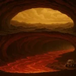 Sezione trasversale di un gigantesco tunnel di lava su Venere