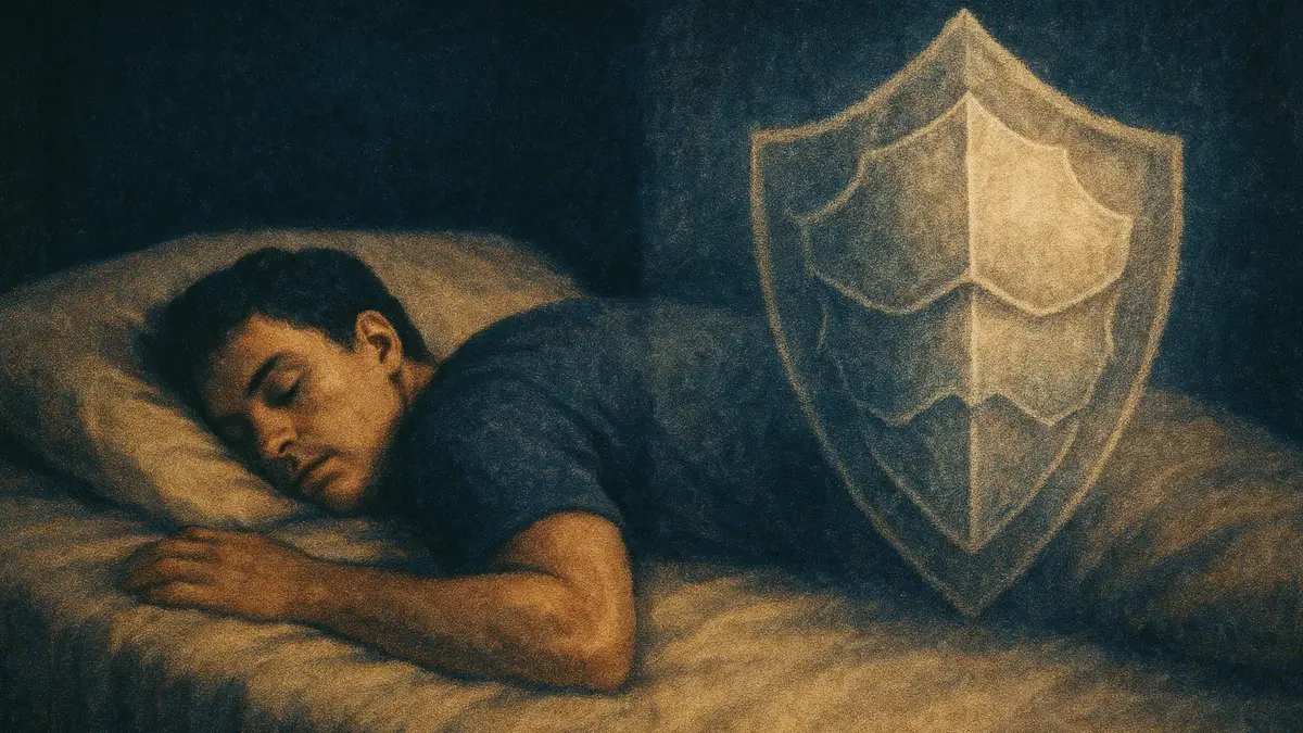 persona che dorme a pancia in giù serena nel suo letto