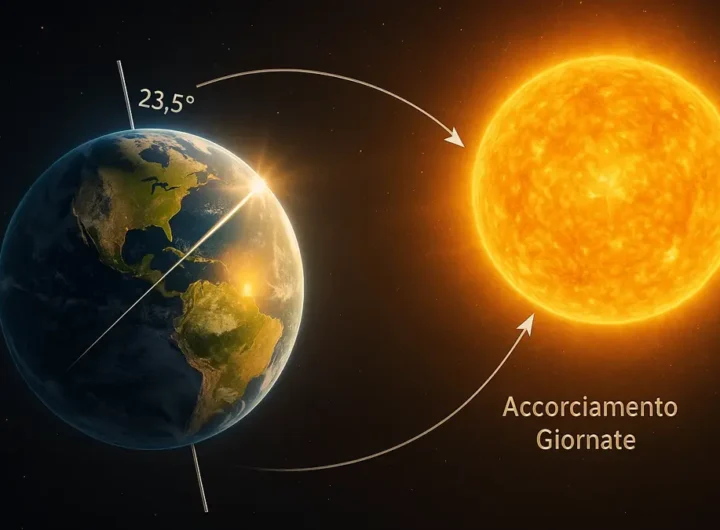 Asse terrestre inclinato durante orbita solare
