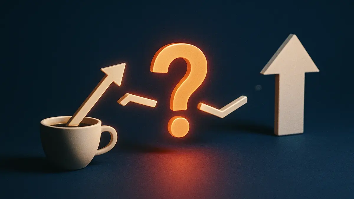 Diagramma concettuale con due frecce curve che puntano in direzioni opposte