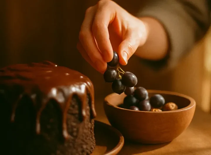 Donna che resiste alla tentazione di una torta