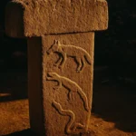 Göbekli Tepe pilastri megalitici a T in Turchia
