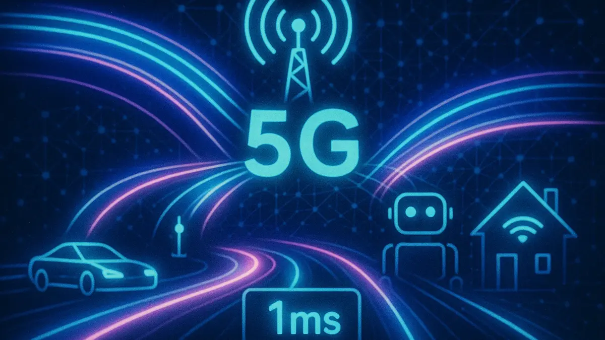 Grafico stilizzato che mostra evoluzione dalla rete 4G alla 5G