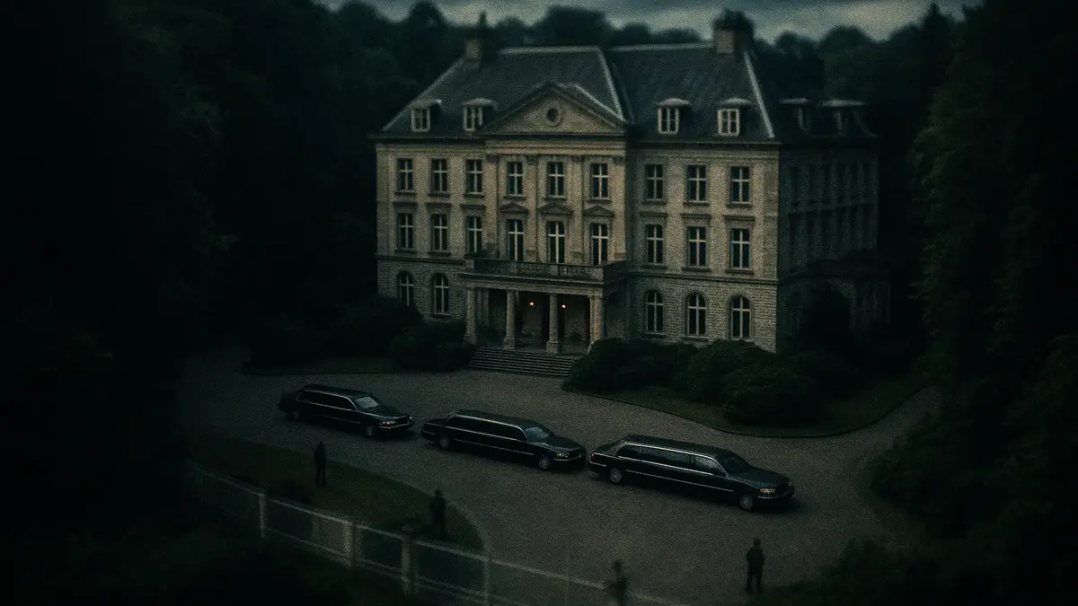 I partecipanti al Gruppo Bilderberg che escono da un hotel di lusso