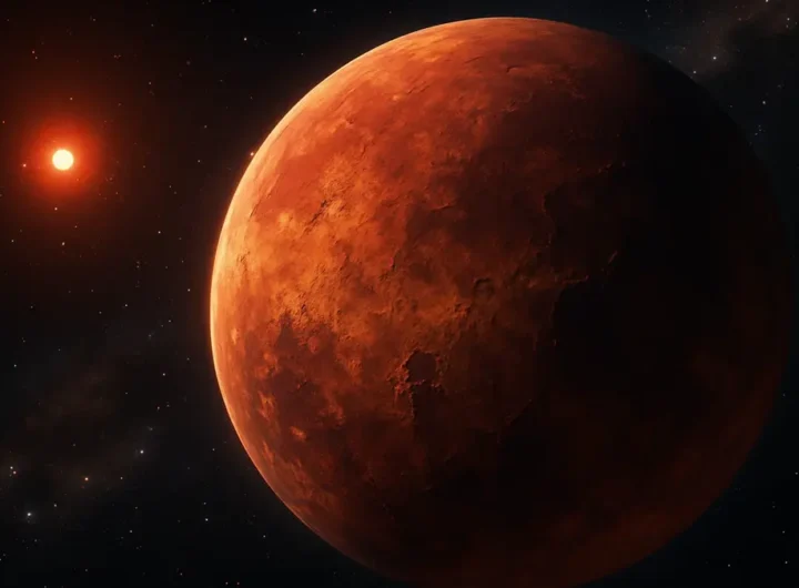 Illustrazione artistica dell'esopianeta roccioso Super-Terra GJ 251c