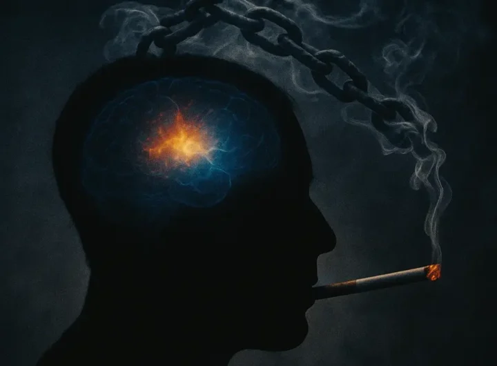 Illustrazione che rappresenta la dipendenza da nicotina e fumo