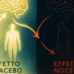 Illustrazione concettuale mente-corpo con frecce