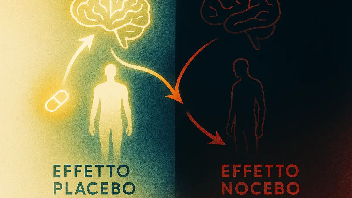 Illustrazione concettuale mente-corpo con frecce