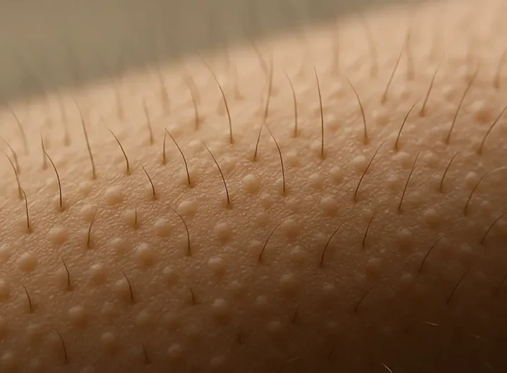 Illustrazione della pelle oca sulla pelle umana