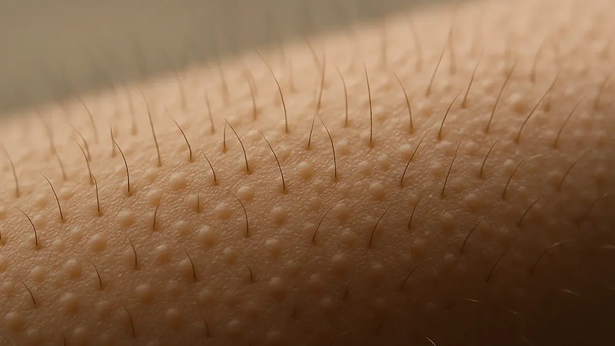 Illustrazione della pelle oca sulla pelle umana