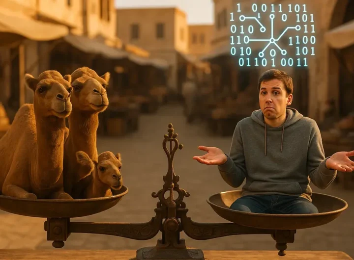 Illustrazione umoristica di una bilancia