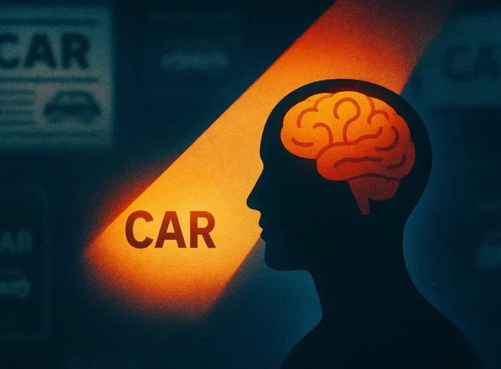 Mappa mentale che illustra attenzione selettiva