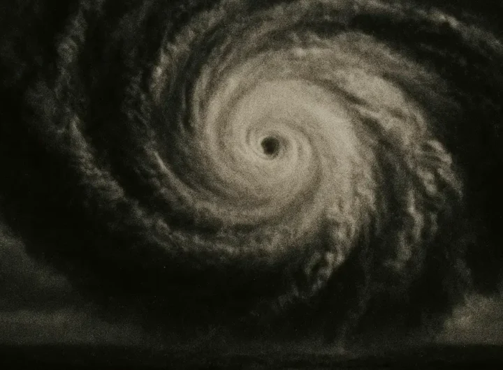 Mappa meteorologica che mostra uragano