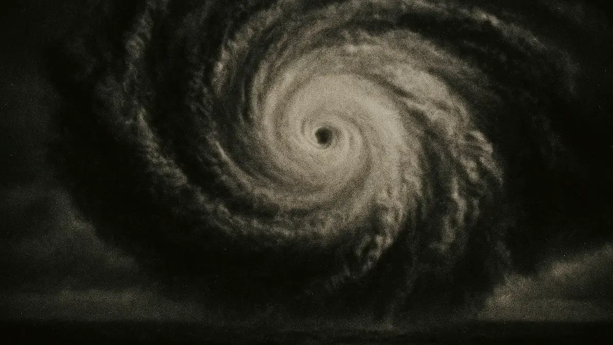 Mappa meteorologica che mostra uragano