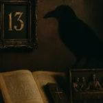 Mosaico o collage che combina elementi simbolici del venerdì 13