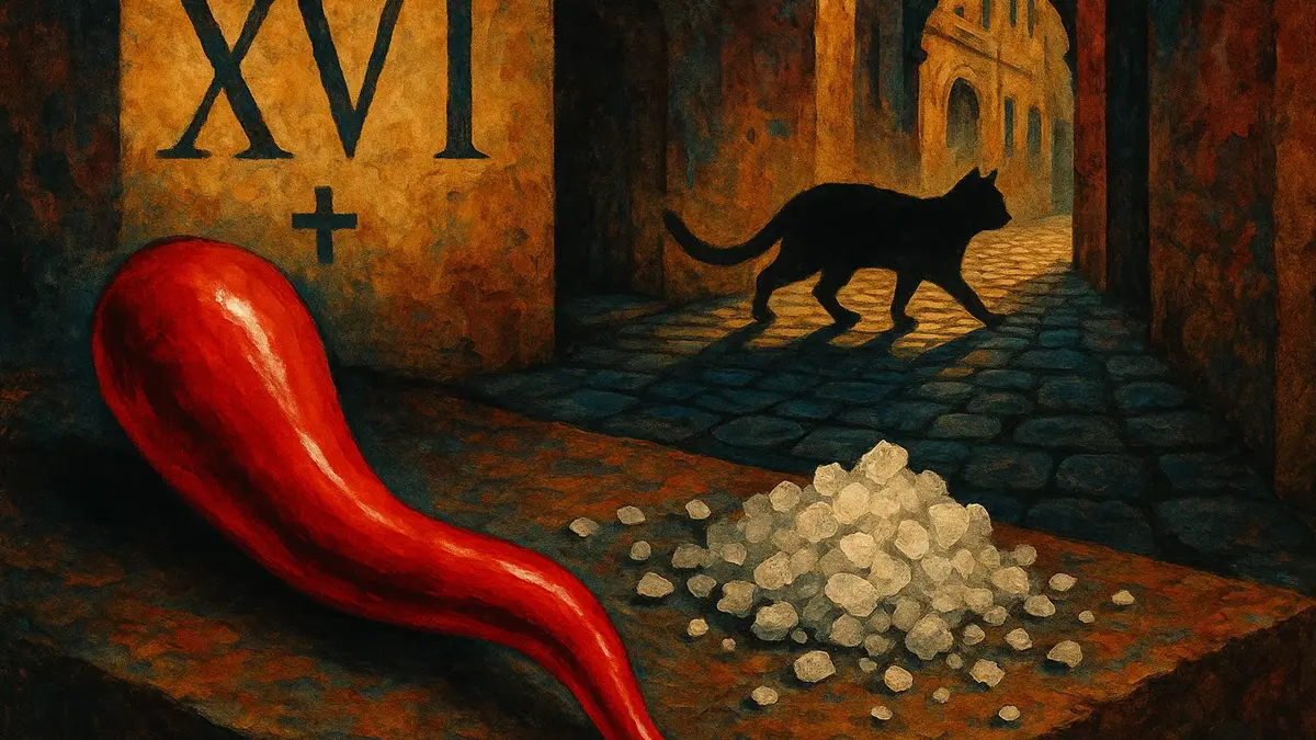 Mosaico o collage che unisce elementi di superstizioni italiane