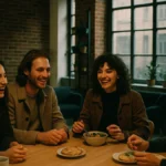 Ostello di design Roma con dettagli curati e giovani che chiacchierano