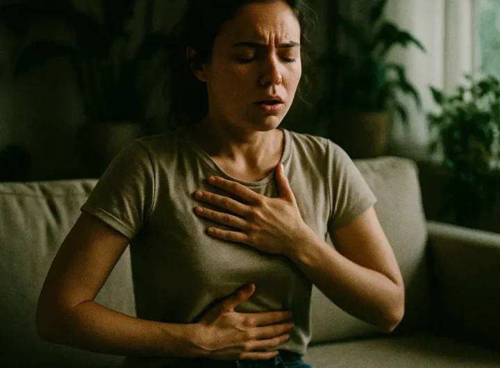 Persona seduta in un luogo tranquillo che pratica esercizi di respirazione profonda