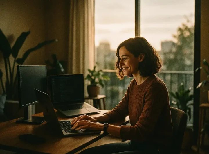 Professionista che lavora da casa