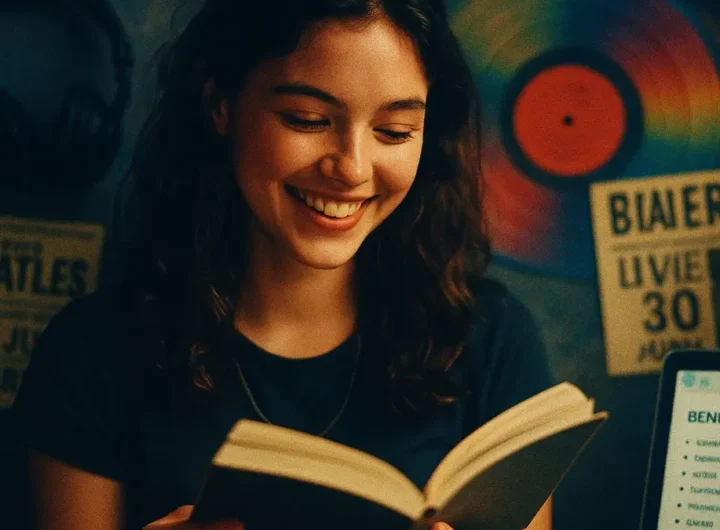 Ragazza sorridente che tiene in mano un libro
