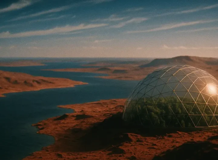 Rappresentazione artistica di Marte terraformato