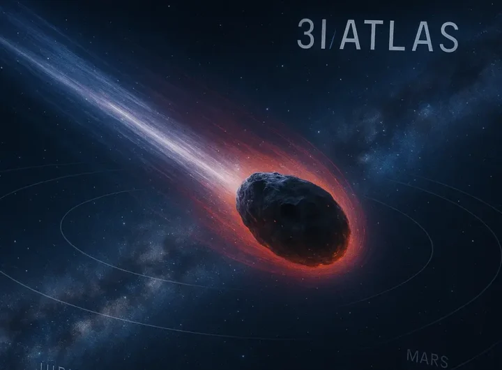 Rappresentazione oggetto interstellare 3I-ATLAS