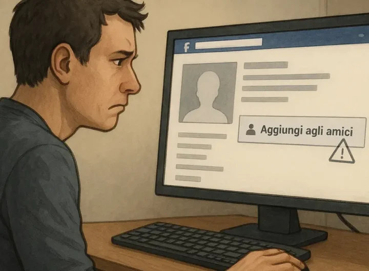 Schermata di Facebook con icona