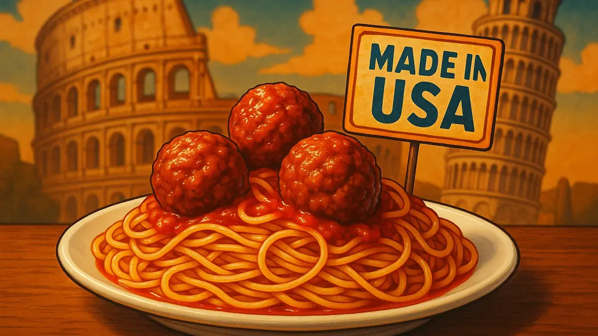 Spaghetti con grandi polpette