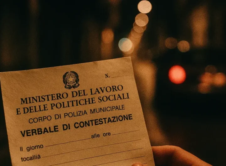 Un primo piano su un verbale di multa