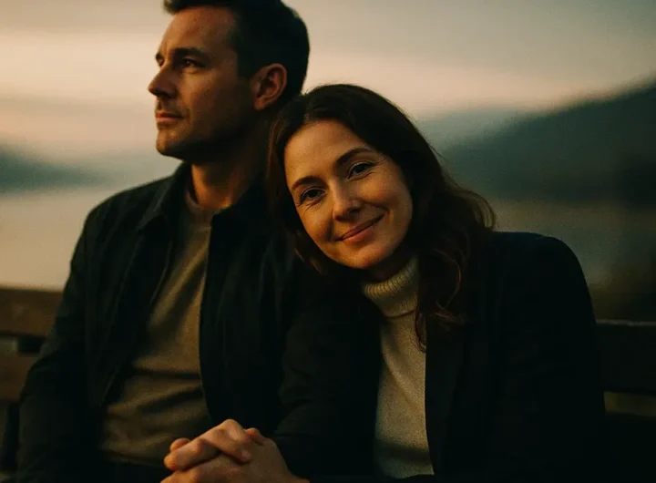 Una coppia matura e sorridente che si tiene la mano