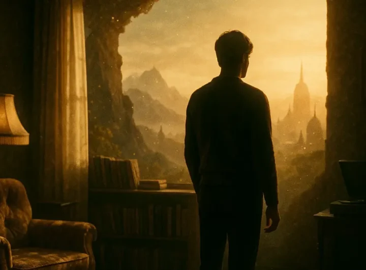 Uomo che guarda un orizzonte lontano