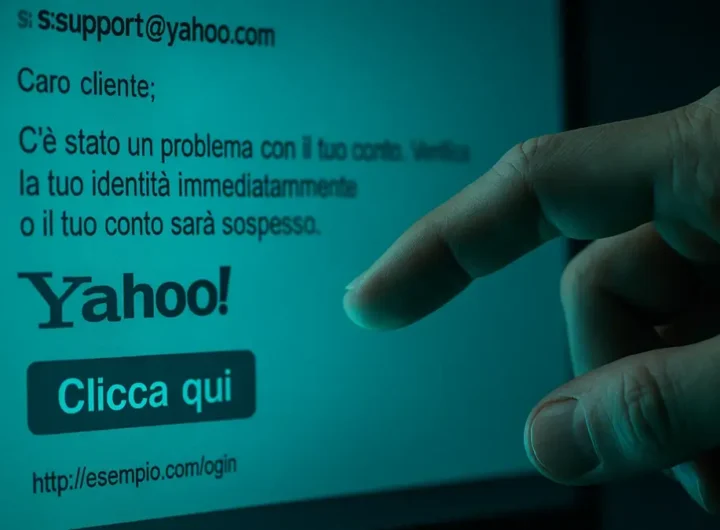dettagli ravvicinati dello schermo di un computer che mostra un email di phishing