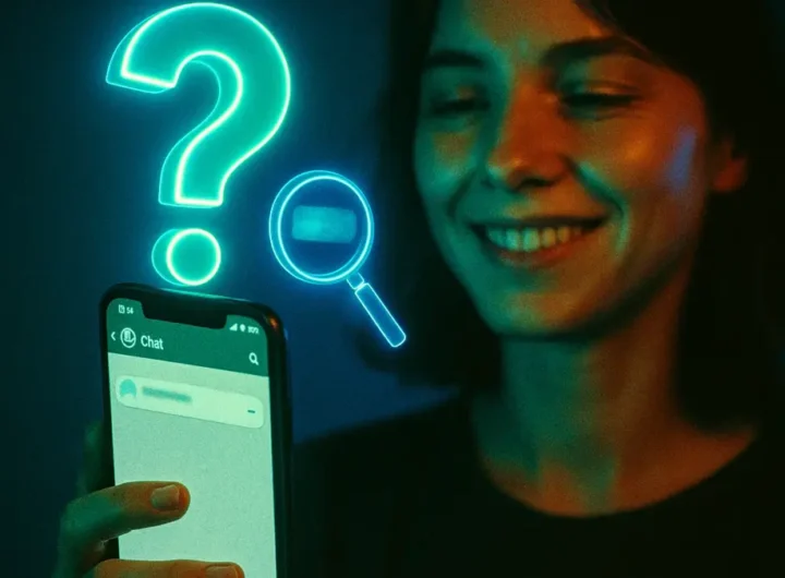 donna-che-guarda-uno-smartphone-con-icona-whatsapp