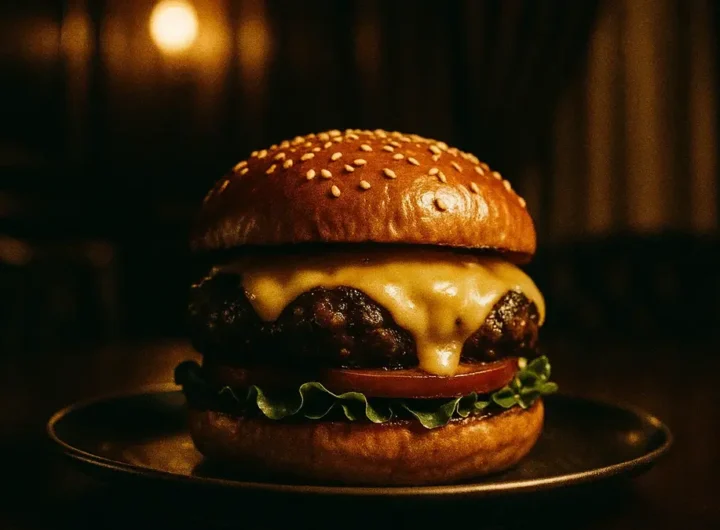 hamburger più costoso del mondo da $11000 su un piatto elegante in una sala privata