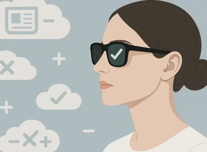 illustrazione di una persona che guarda attraverso delle lenti selettive