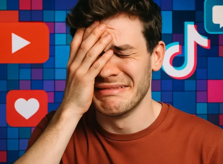 persona che si copre il volto