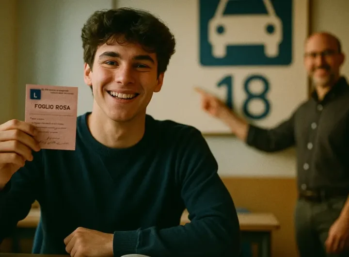 ragazzo-diciottenne-foglio-rosa-autoscuola-iscrizione-patente-b