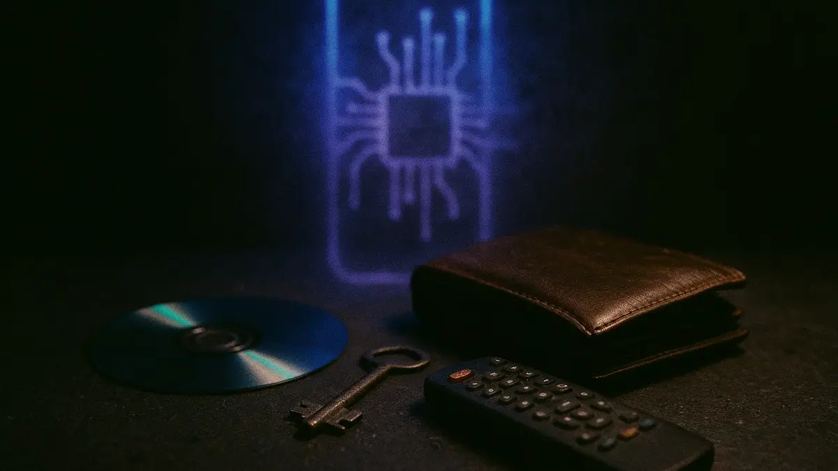 tavolo con oggetti comuni obsoleti