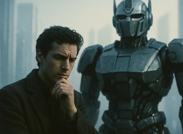 un ambiente che suggerisce un futuro futuristico o un magazzino automatizzato