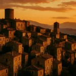 Borgo medievale Santo Stefano di Sessanio al tramonto