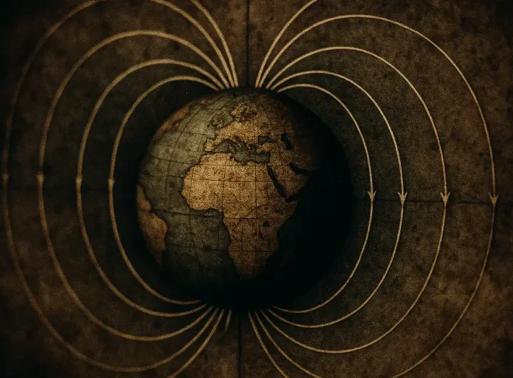 Rappresentazione artistica del campo magnetico terrestre