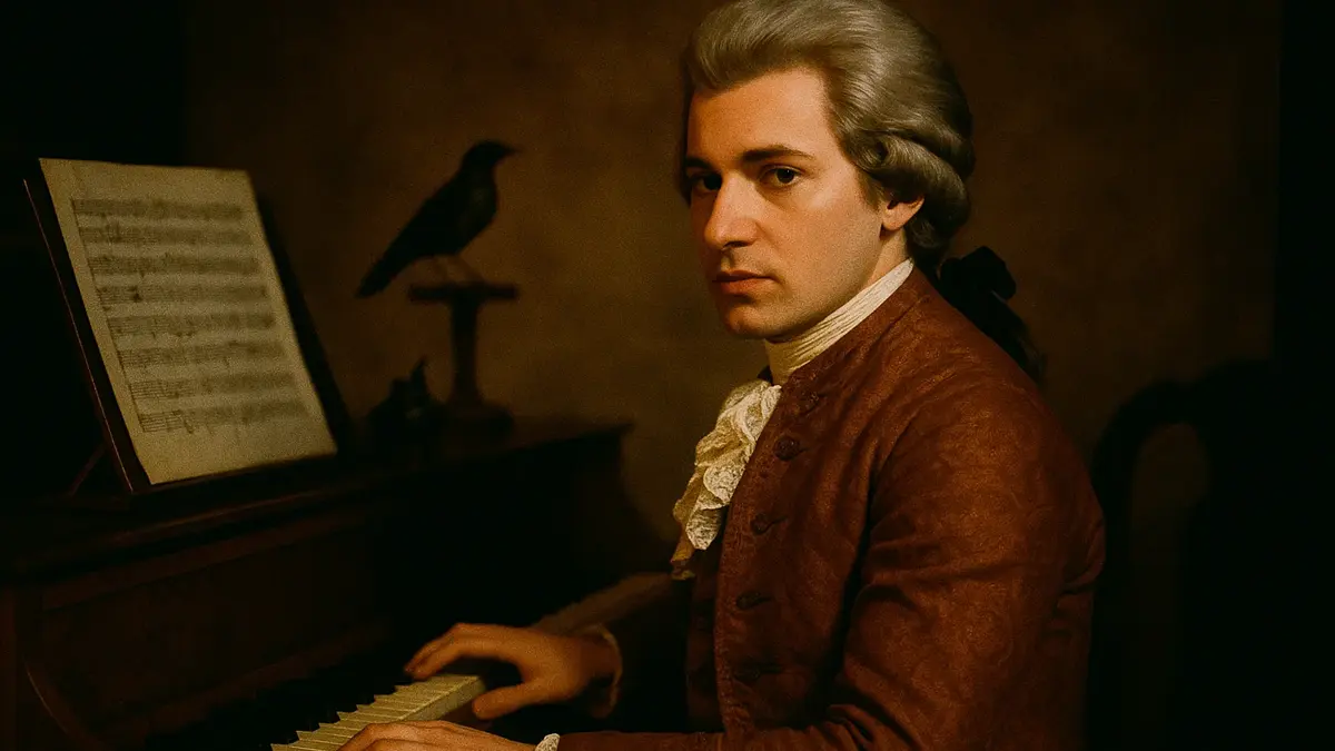 Wolfgang Amadeus Mozart al clavicembalo